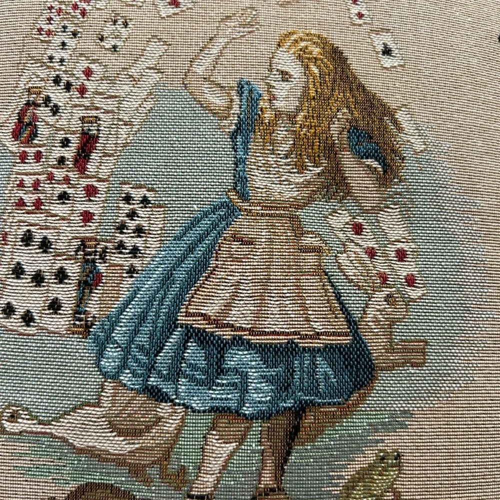 Alice In Wonderland ART DE LYS Woven French Tapestry Pillow With Insert. 19” NWT